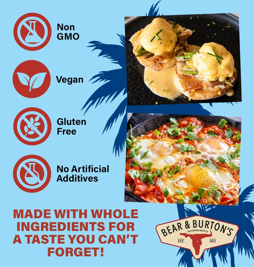 Old Florida Sauce Co. Bear and Burton\'s Breakfast Sauce Too | A Medium Heat Sauce from the Makers of W Sauce | 12 Fl Oz