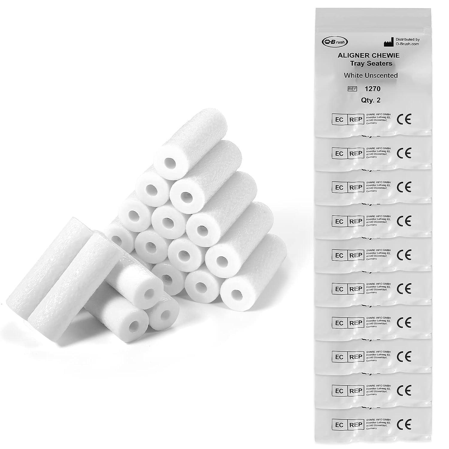 B Rush 20 Pcs Chewie For Invisalign Aligners, Aligner Tray Seaters For Invisible Braces, Dental Aligner Trays Seater Chewie, Orthodontic Aligners Teeth Chompers Unscented Flavor Pack Of 2 (Unscented)