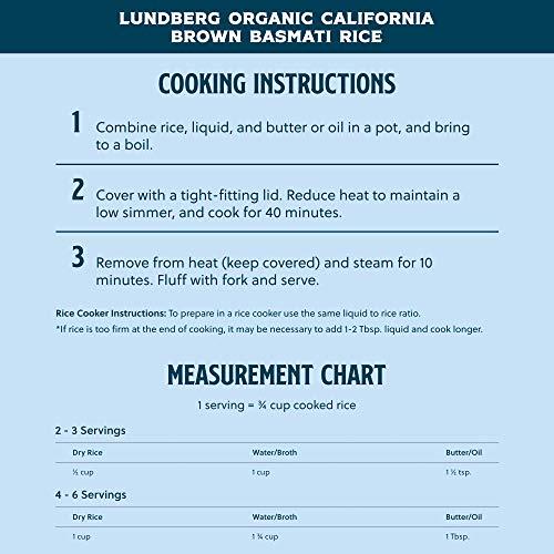 Lundberg Lundberg Family Farms - Organic California Brown Basmati Rice, Pleasant Aroma, Won't Clump When Cooked, High Fiber, 100% Whole Grain, USDA Certified Organic, Gluten-Free, Non-GMO (32 oz, 2-Pack)