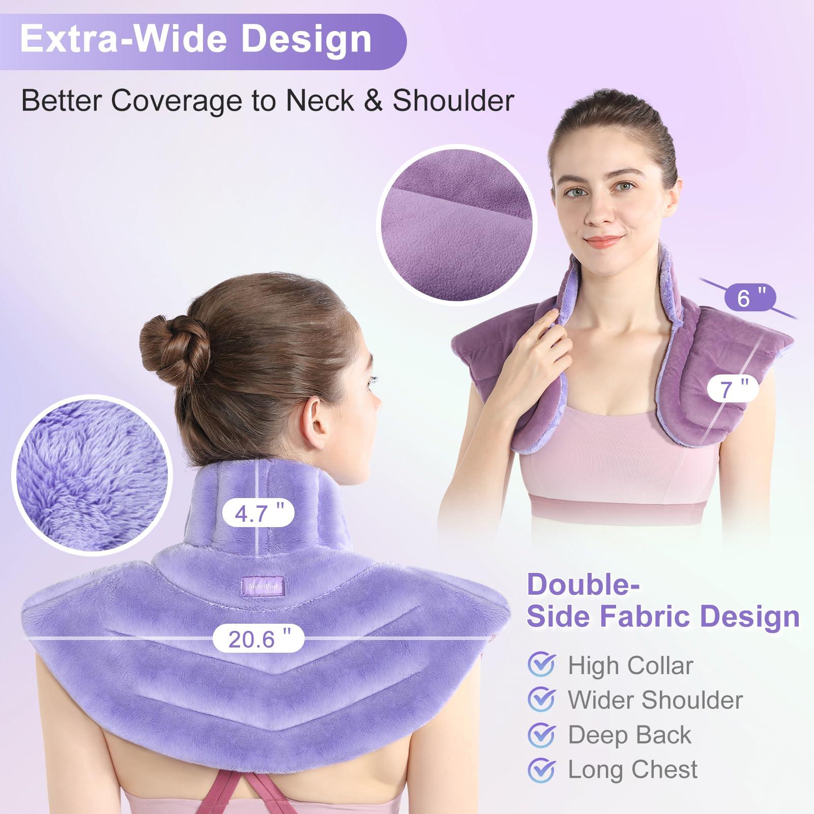 SUZZIPAD SuzziPad Microwave Heating Pad for Neck and Shoulders, Weighted Shoulder Wrap to Reduce Discomfort, Heated Wraps with Herbal Aromatherapy, Moist Heat Warmer Hot & Cold Compress