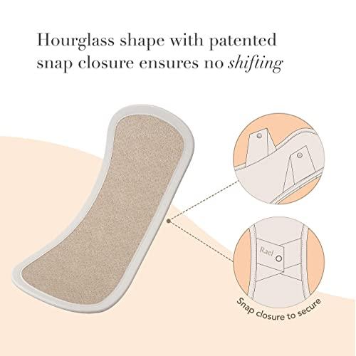 Hesta Rael Bundle - Organic Cotton Cover Reusable Cloth Pantyliners (White, 3 Count) & Heating Patch (6 Count)