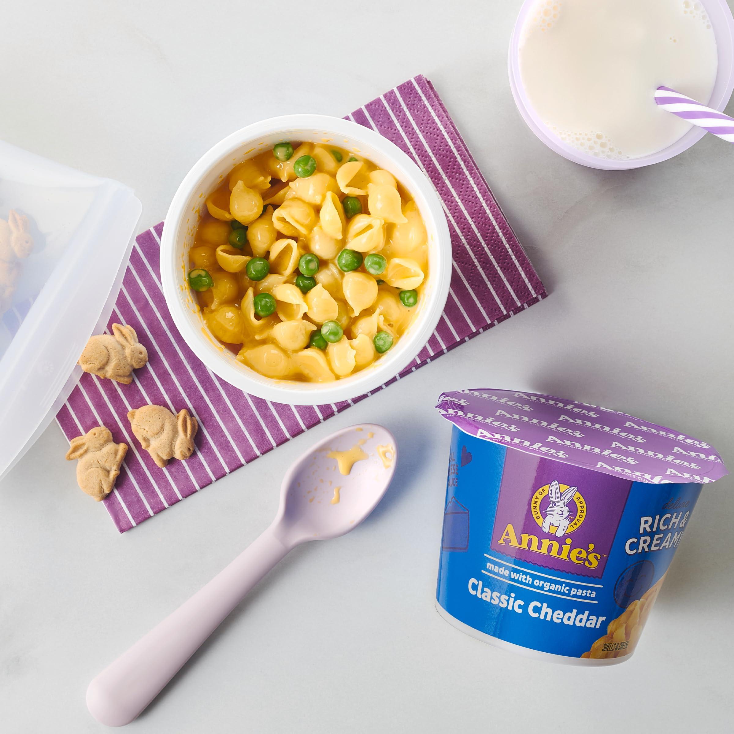 Annie's Homegrown Annie\'s Classic Cheddar Deluxe Rich and Creamy Microwave Mac & Cheese with Organic Pasta, 4 Ct, 2.6 OZ Cups