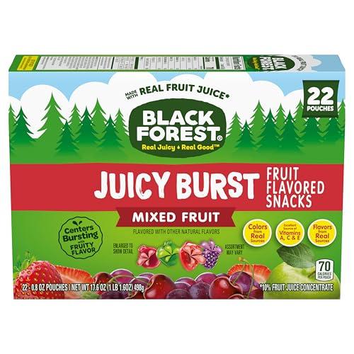 Black Forest Black Forest, Juicy Burst, Fruit Flavored Snacks, Mixed Fruit Flavors, A Juicy Burst of Natural Flavors, Made with Real Fruit Juice, 0.8 oz 22 ct