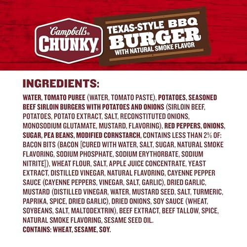 Campbell\'s Campbells Chunky Soup, Texas-Style BBQ Burger with Natural Smoke Flavor, 18.8 oz Can