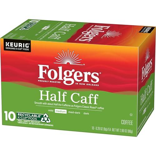 Folgers Folgers Half Caff Coffee, Medium Roast, Keurig K-Cup Pods, 10 Count (Pack of 6)