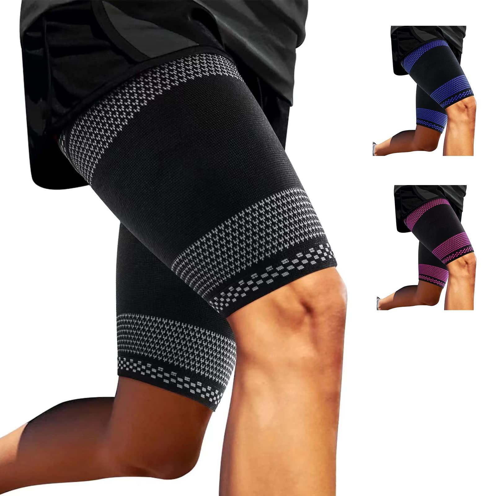 ABYON ABYON Thigh Compression Sleeves (Pair), Hamstring Compression Sleeve for Quad, Groin Pain Relief & Recovery, Thigh Brace Anti-Slip Upper Leg Sleeves for Men and Women, Thigh Support for Running