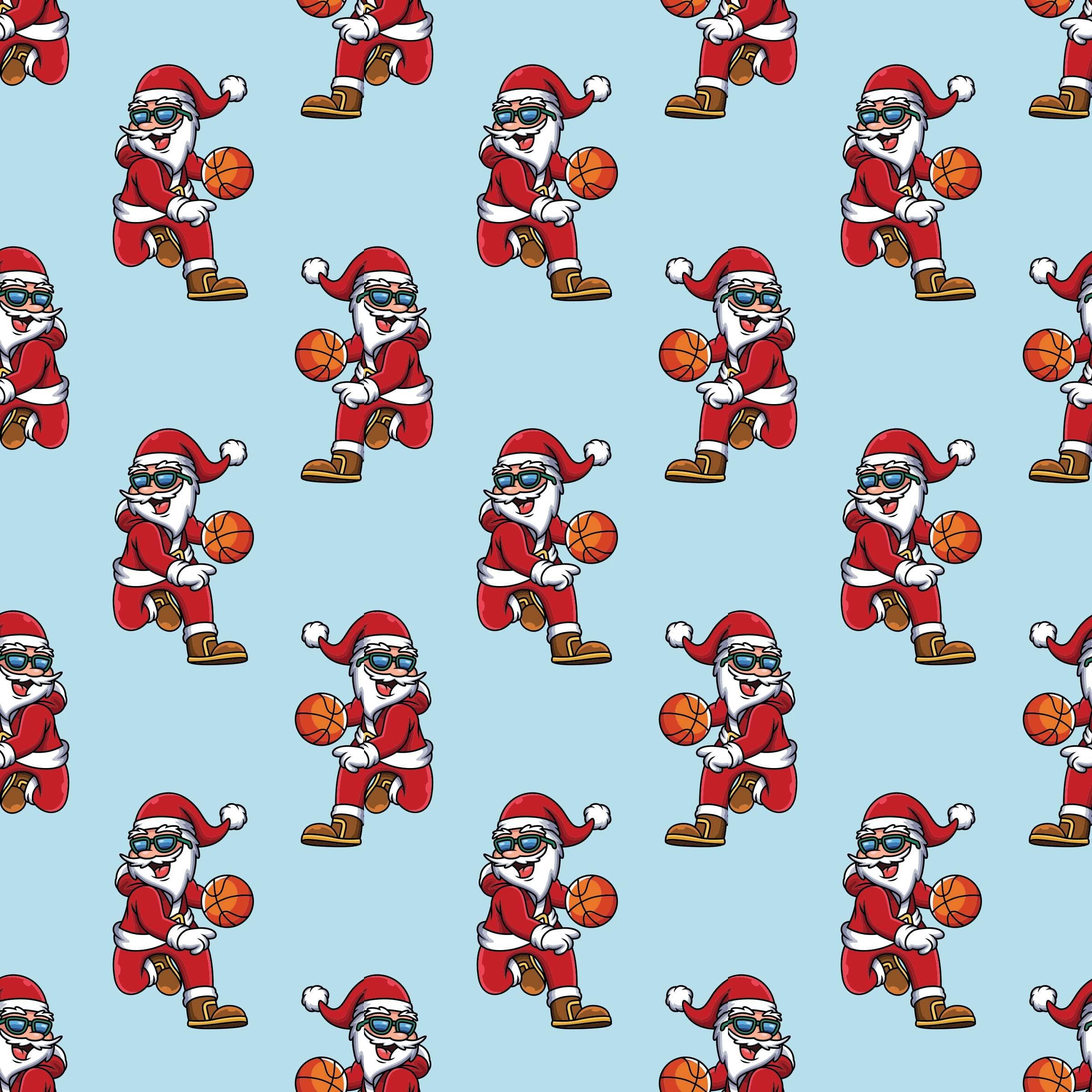 Generic Funny Santa Basketball Gift Wrap Thick Wrapping Paper Bball Christmas Holiday Party Decoration (12 foot x 30 inch roll)