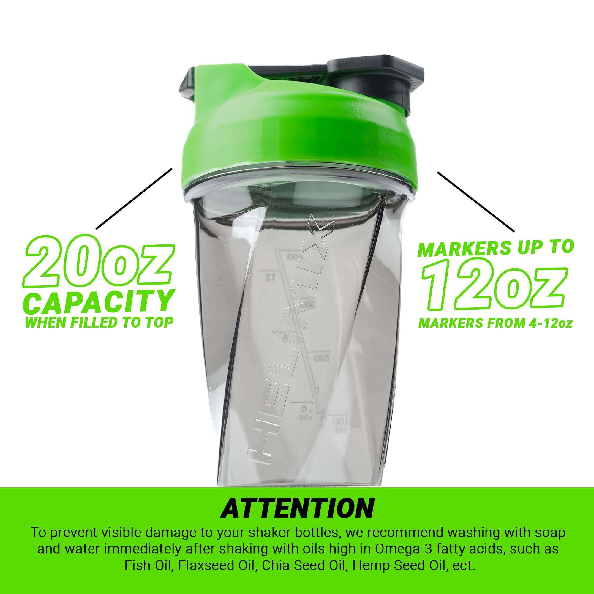 HELIMIX HELIMIX 1.5 Vortex Blender Shaker Bottle Holds Upto 20oz | No Blending Ball or Whisk | USA Made | Portable Pre Workout Whey Protein Drink Shaker Cup | Mixes Cocktails Smoothies Shakes | Top Rack Safe