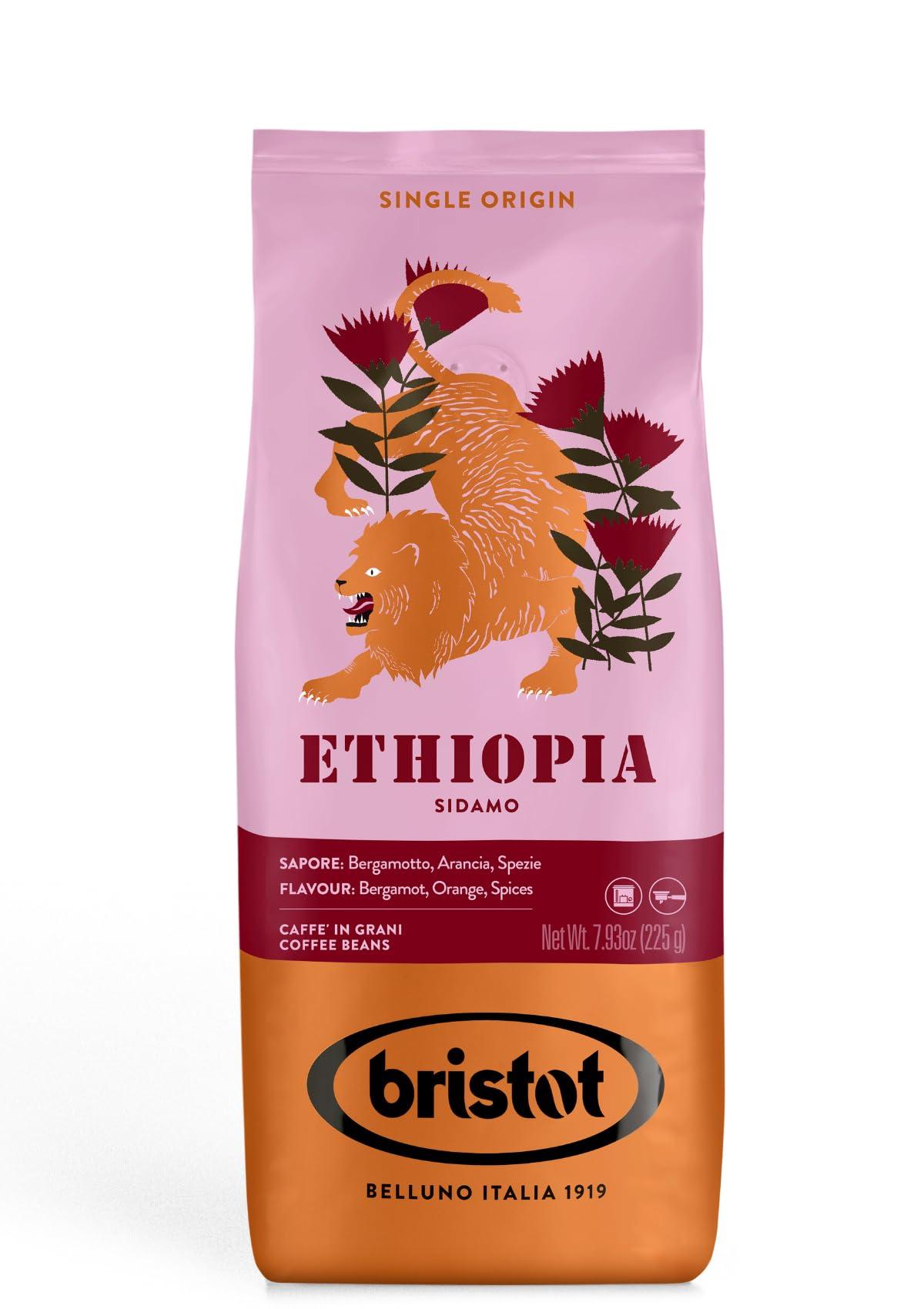 Bristot Bristot Single Origin Ethiopia Sidamo | Italian Single Origin Espresso Beans | 100% Arabica | Medium Roast | 7.93oz/225g