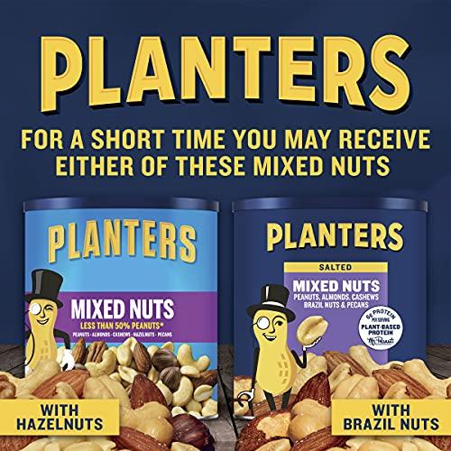 Planters Planters Mixed Nuts Less Than 50% Peanuts with Peanuts (Almonds, Cashews, Hazelnuts & Pecans, 12 ct Pack, 15 oz Canisters)