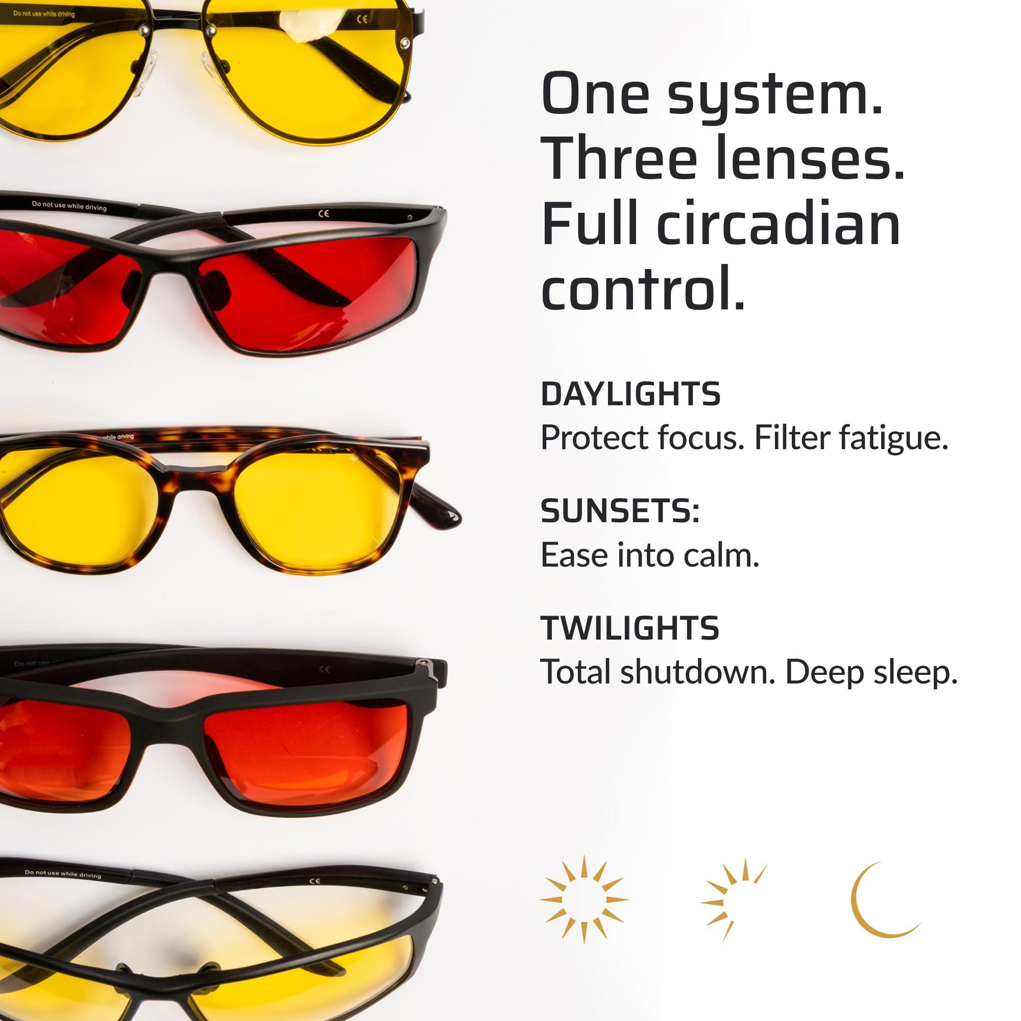 TrueDark TrueDark Daylights Amber Fitover Blue Light Blocking Glasses to Reduce Eye Strain and UV Glare - For Men & Women, Computer Screen, Gaming, TV, Phone - by Dave Asprey