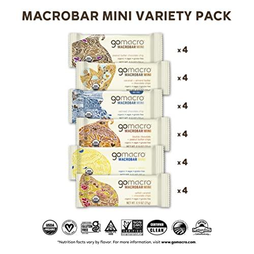 GoMacro GoMacro MacroBar Mini Organic Vegan Protein Bars - Variety Pack (0.9 Ounce Bars, 24 Count)
