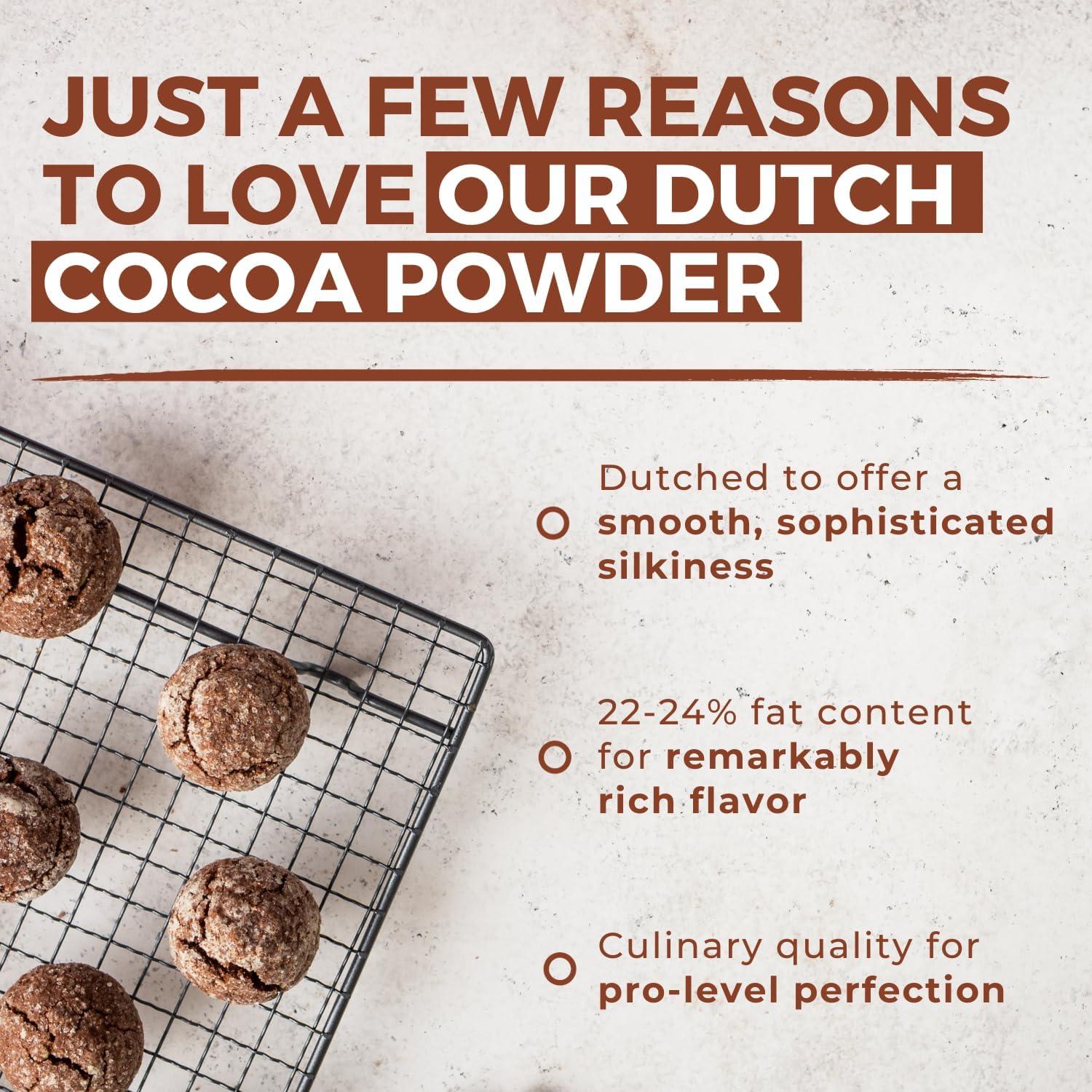 MODERN MOUNTAIN Cocoa Powder (8 oz) Dutch Processed Cocoa Powder, Unsweetened, Extra Rich Cocoa Flavor, 22-24% Fat, Premium Culinary Grade, Non-GMO Sourced, Fair Trade Certified, Perfect Cocoa for Baking and Cooking