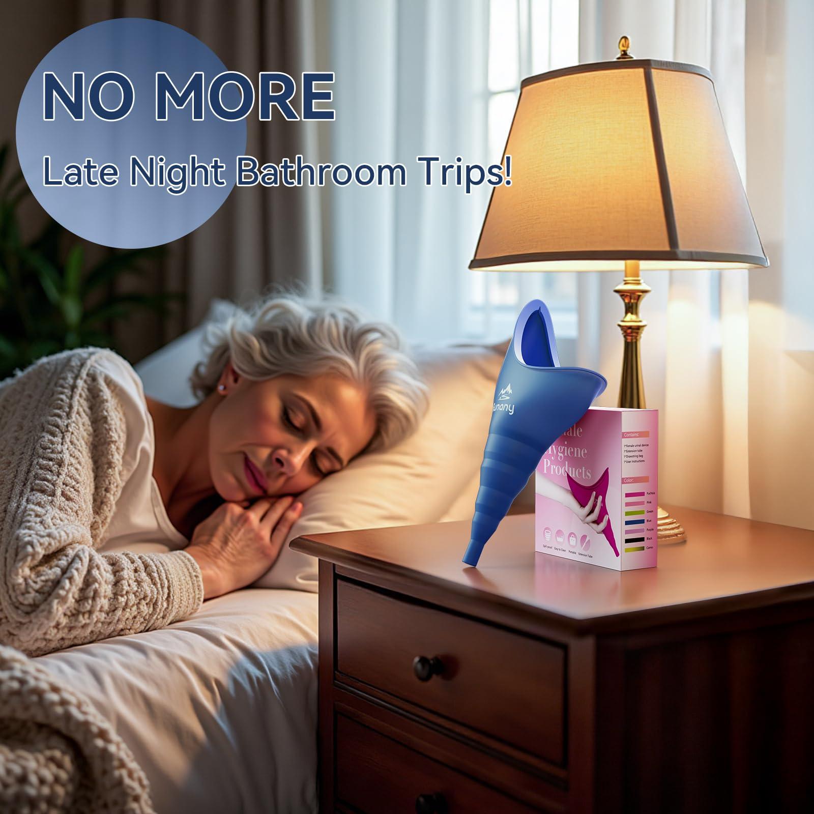 Sunany Sunany Female Urinal, Female Urinal with Silicone Funnel, Portable for Standing Female, Reusable Urinal for Female Toilet, for Outdoor, Activities, Camping, Travel (Blue)