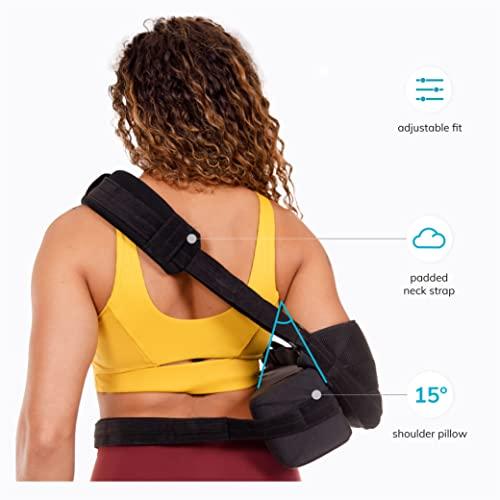 BraceAbility BraceAbility Abduction Shoulder Sling - Rotator Cuff Immobilizer Brace with Padded Relief Support Wedge and Ball for Right or Left Arm Pain From Post-Surgery or Tear Recovery and Subluxation (Medium)