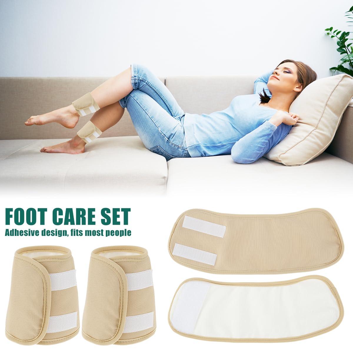 Tzgsonp 4Pcs Castor Oil Wrap Pack for Foot Ankle, Castor Oil Foot Wrap, Castor Oil Foot Compress Wrap, Organic Castor Oil Foot Wrap, Castor Oil Wrap Organic Cotton Flannel, Reusable Castor Oil Compress Pad