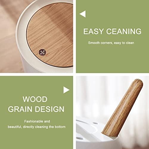 IBPNKFAZ89 Small Trash Can with Lid Mint gold Abstract styles Golden foil tinted paper Good for wedding Garbage Bin Wood Waste Bin Press Cover Round Wastebasket for Bathroom Bedroom Diaper Office Kitchen