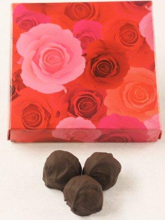Scott's Cakes Scott's Cakes Dark Chocolate Covered Chocolate Walnut Fudge Truffles in a 8 oz. Pink Roses Box
