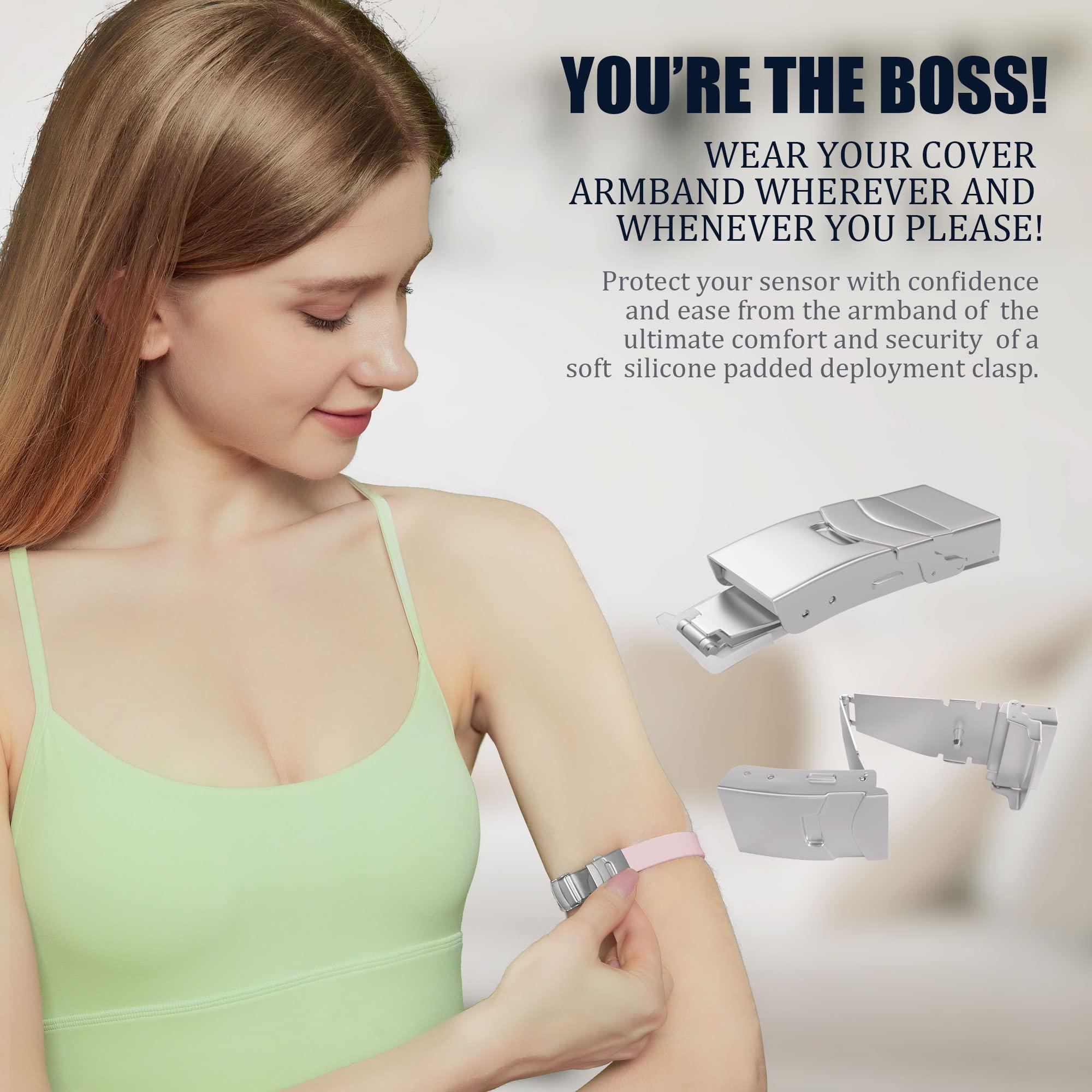 Divoti Divoti CGM Continuous Glucose Monitor Sensor Cover Armband Compatible with Dexcom G7, Trim-to-fit Adjustability- Transparent