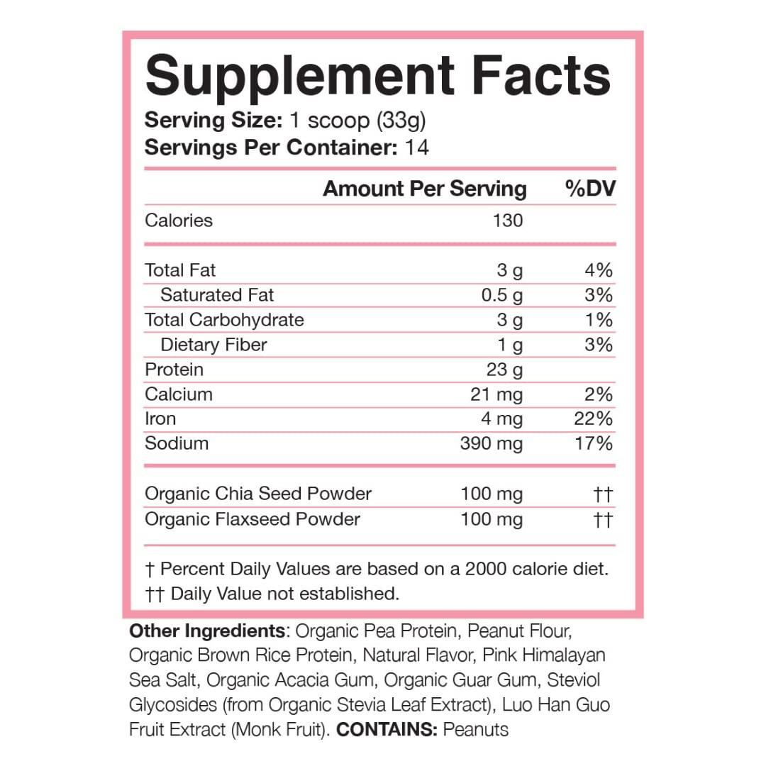 Love Sweat Fitness Love Sweat Fitness Organic Vegan Protein Powder | Peanut Butter | 23g Protein, 14 Servings, Plant Based, Gluten Free, Non-GMO