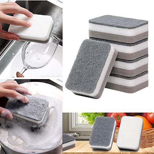 ADILAIDUN Wood Pulp Cotton Rags,Wood Pulp Sponge Block Magic Wipe,Sponge Block Wipe,for Kitchen,Multi-Use Sponge (5pcs)