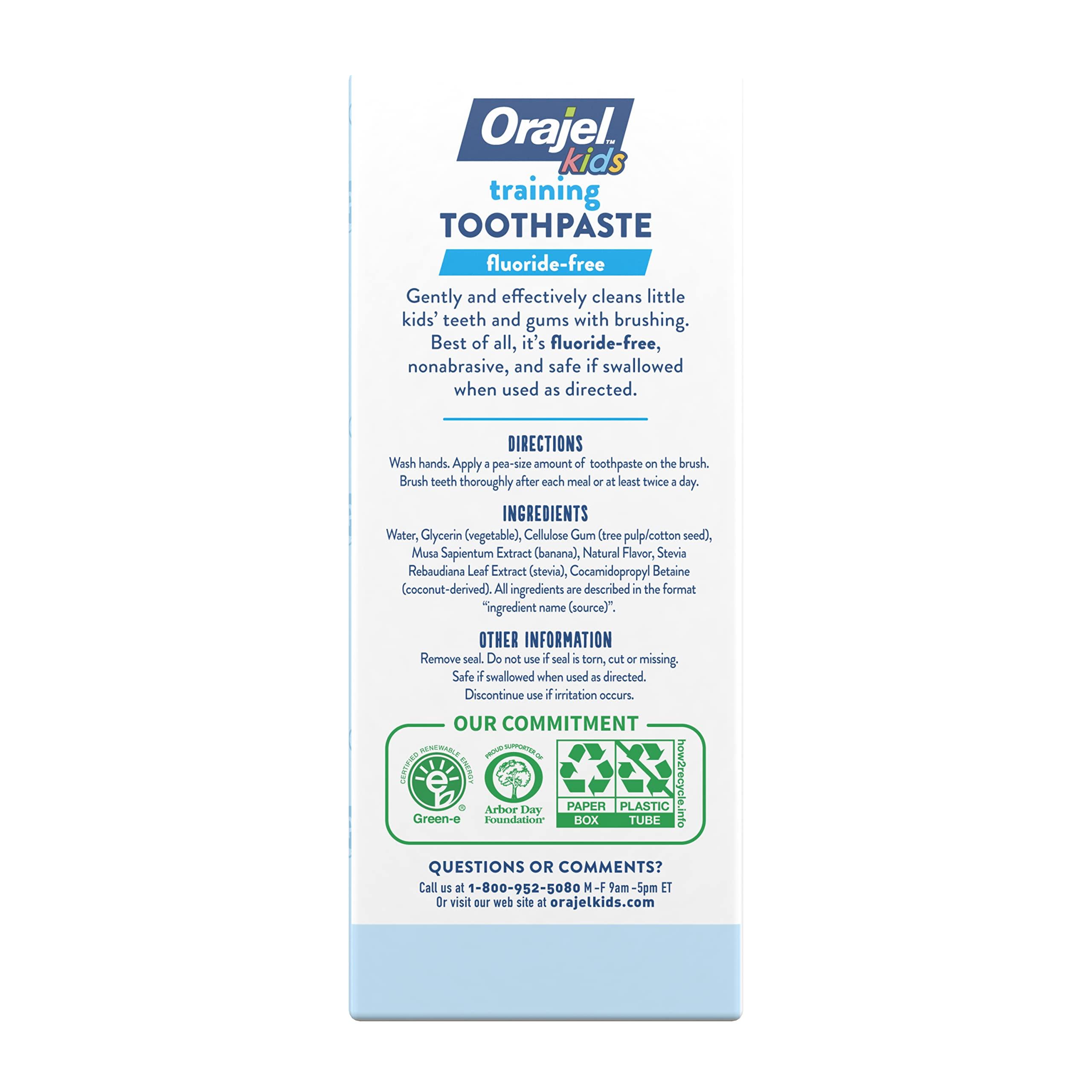 Orajel Orajel Kids CoComelon Training Toothpaste Fluoride-Free; #1 Pediatrician Recommended Fluoride-Free Toothpaste*, 1.5oz Tube (Pack of 2)