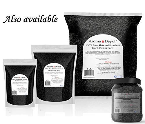 Aroma Depot 8 oz Black Seed Powder,GROUND (Nigella Sativa), Black Cumin, Kalonji,100% Non-GMO NON-Irradiated & Gluten Free