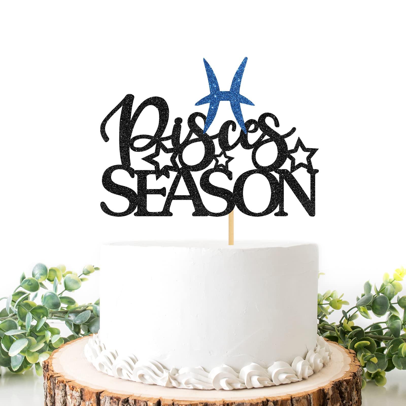 Helewilk Helewilk Pisces Season Cake Topper, Feb Mar Pisces Birthday Party Decoration, Zodiac Astrology Birthday Party Cake Decor, Constellations Themed Birthday Supplies (Pisces)