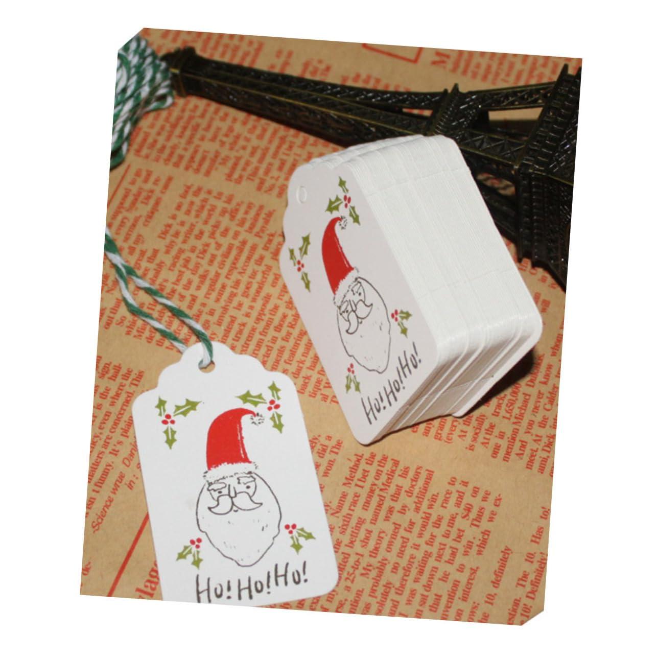 PartyKindom PartyKindom 50pcs Christmas Tags Labels Christmas Tags Clothing Tags Xmas Tags Christmas Kraft Tags Wall Decoration Lover Book Christmas Hanging Tags Painted Bookmark