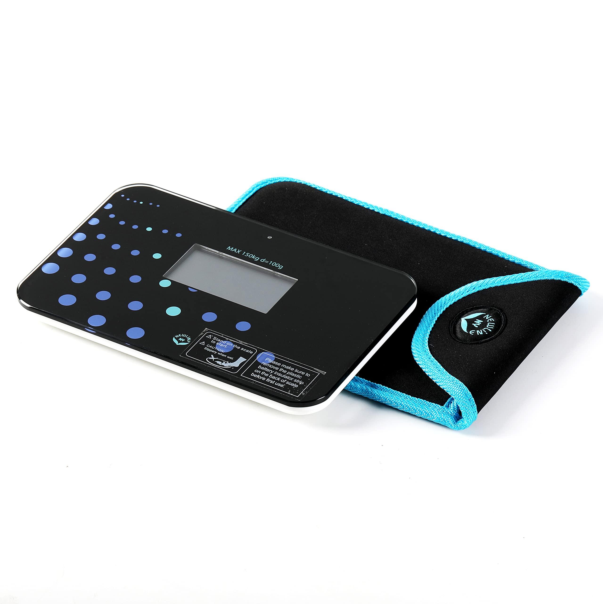 Newline NY NewlineNY Step-on Super Mini Smallest Travel Bathroom Scale with Protection Sleeve: SBB0638SM-TW(Trendy Wave)+S002BU