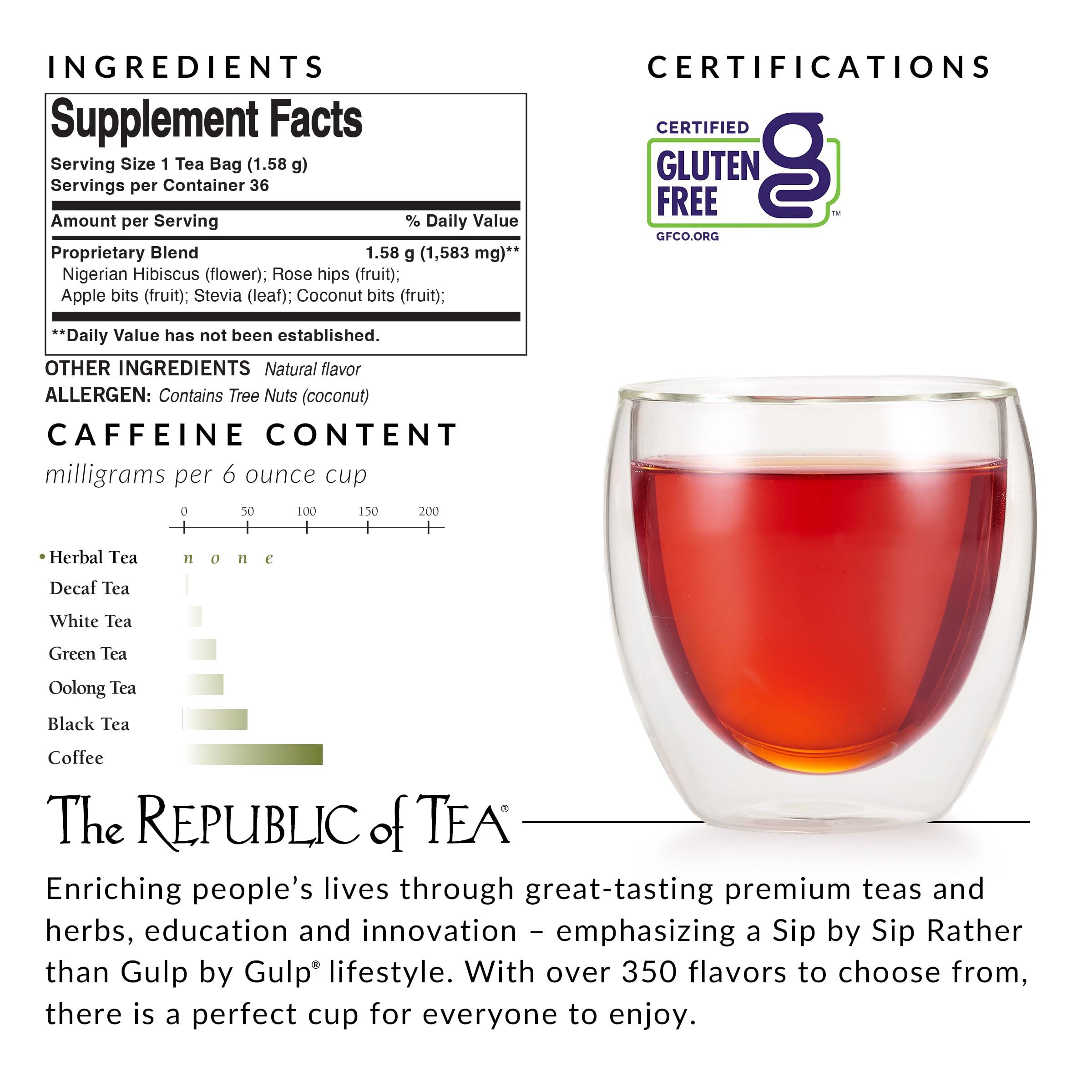 The Republic of Tea The Republic of Tea - Hibiscus Coconut Superflower Herbal Tea, 36 Count