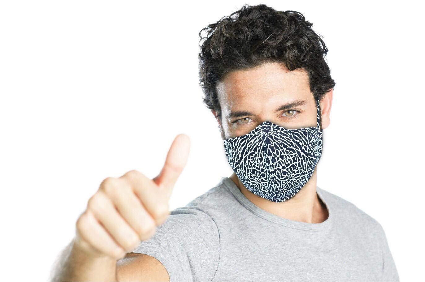 VECO VECO Fabric Face Mask - Pack of 5 (Adult, Black & White Pattern)