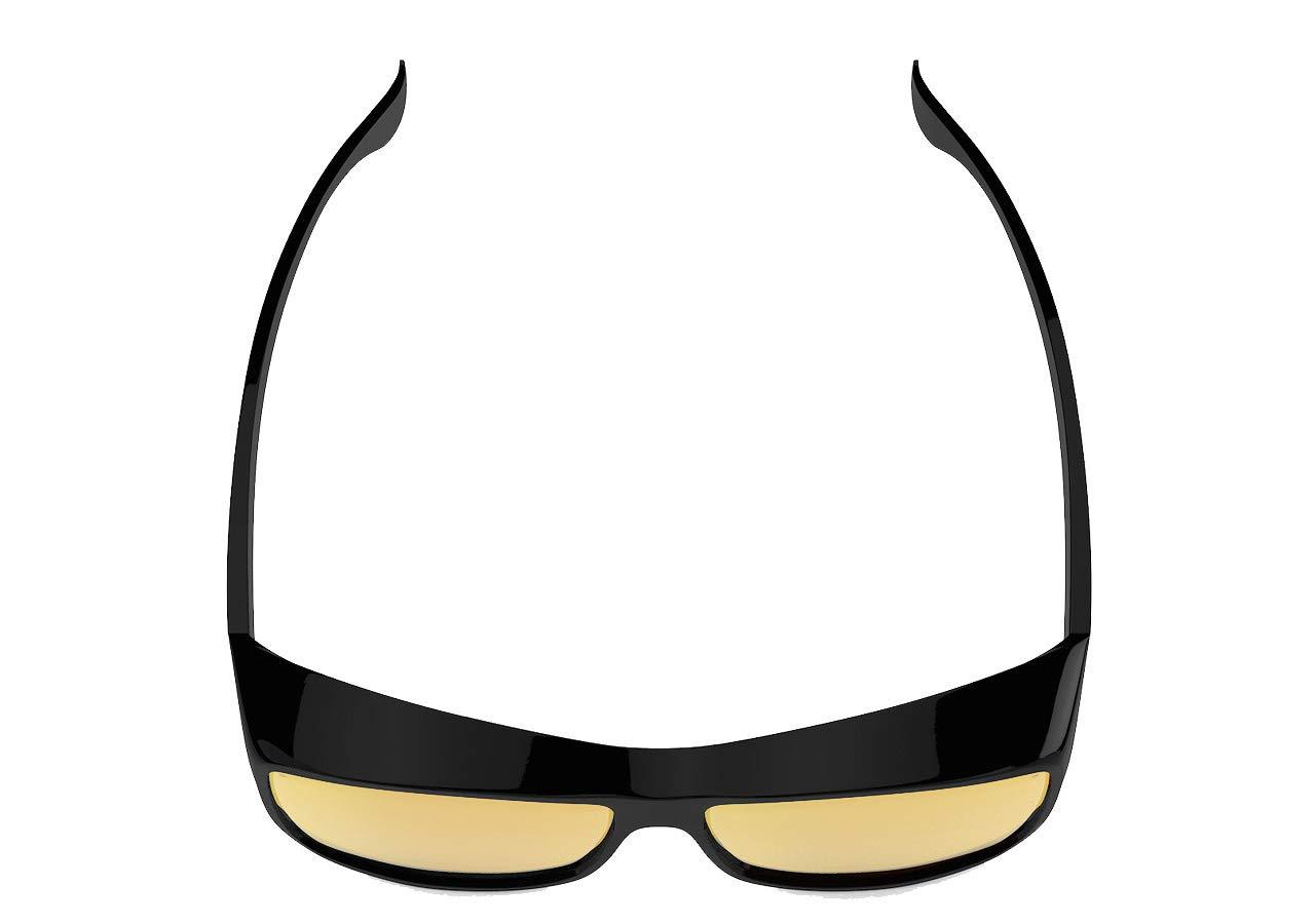 DefenderShield DefenderShield Premium Fit-Over Blue Light Blocking Glasses - Daytime - Yellow Tint to Block Harmful Blue Light from Gaming PC, Laptop and Smartphone Glare - Digital Eye Strain Protection