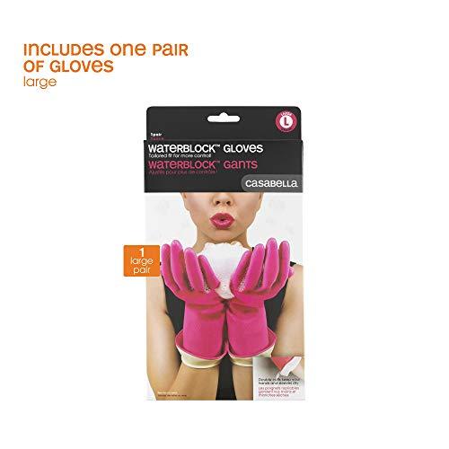 Casabella Casabella 46060 Premium Waterblock Gloves, Large, 1-Pair, Pink