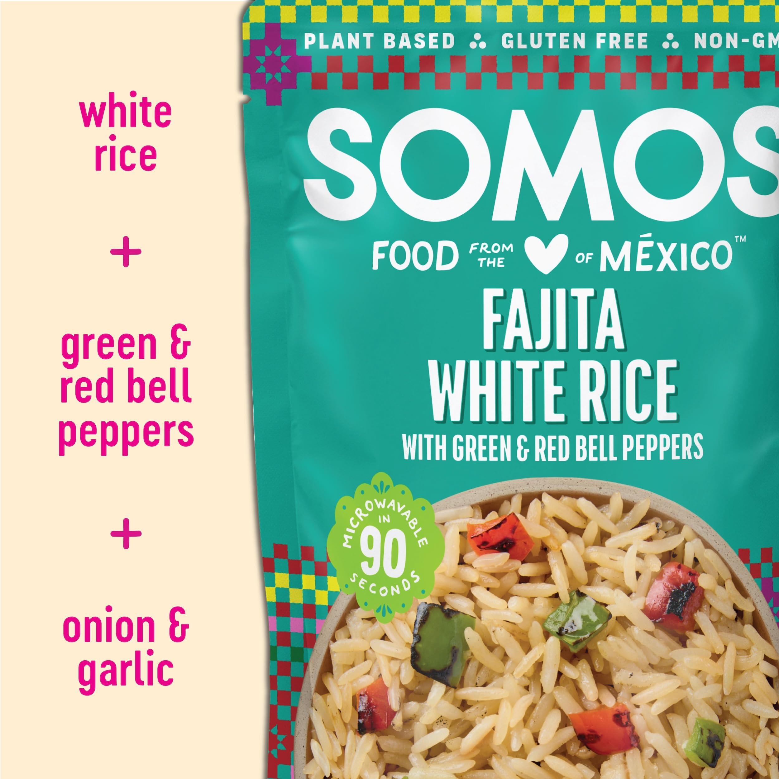 SOMOS SOMOS Fajita White Rice - Gluten Free, Vegan, Non-GMO & Microwavable - Authentic Mexican Flavor, Healthy & Convenient Meal - Perfect for Burrito Bowls, Tostadas & More | 8.8 oz (Pack of 6)