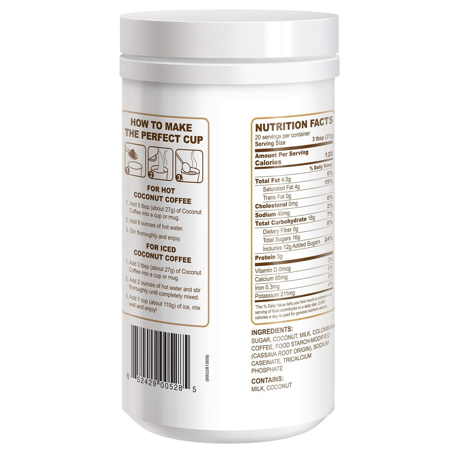 CAcafe CAcafe Coconut Coffee, Coconut Infused Colombian Coffee, Creamy Drink Mix, Make Iced or Hot, Packed with Antioxidants, Natural Energy, and Stress Relief (6 Pack, Coconut Coffee)