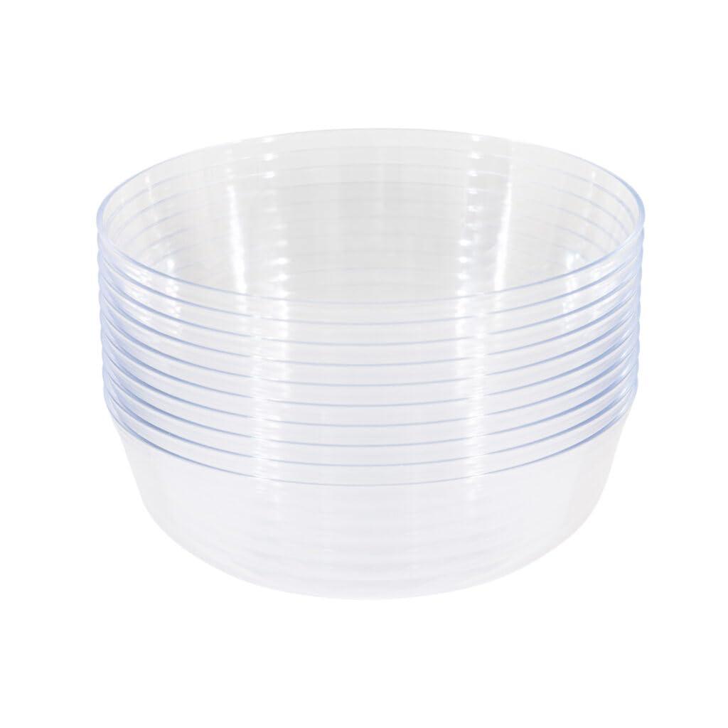 EcoQuality EcoQuality 16oz Clear Round Plastic Bowls - Disposable Plastic Soup Bowls, Heavy Duty Salad Bowls, Reusable Soup Bowl, Baby Showers, Weddings, Birthday Party, BPA Free (60)