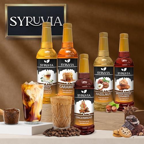 SYRUVIA Syruvia Smores Syrup for Coffee - 25.4 fl oz. Sweet Coffee Flavoring Syrup. Kosher and Gluten-Free. Perfect for Lattes, Smoothies, Shakes, Drinks, Desserts, and More.