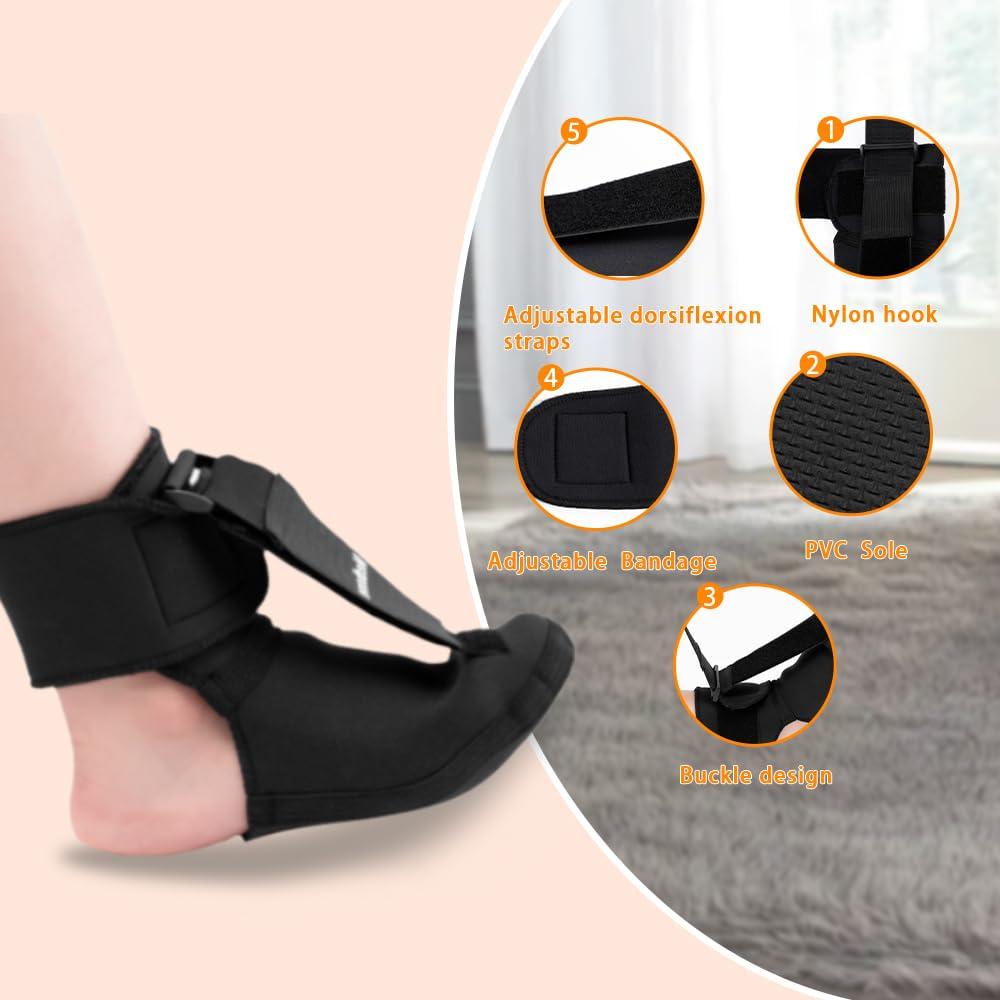 Medhome Medhome Night Splint Sock - Adjustable Plantar Fasciitis Brace for Sleeping,Heel Pain,Foot Drop,Achilles Tendonitis, (Medium)