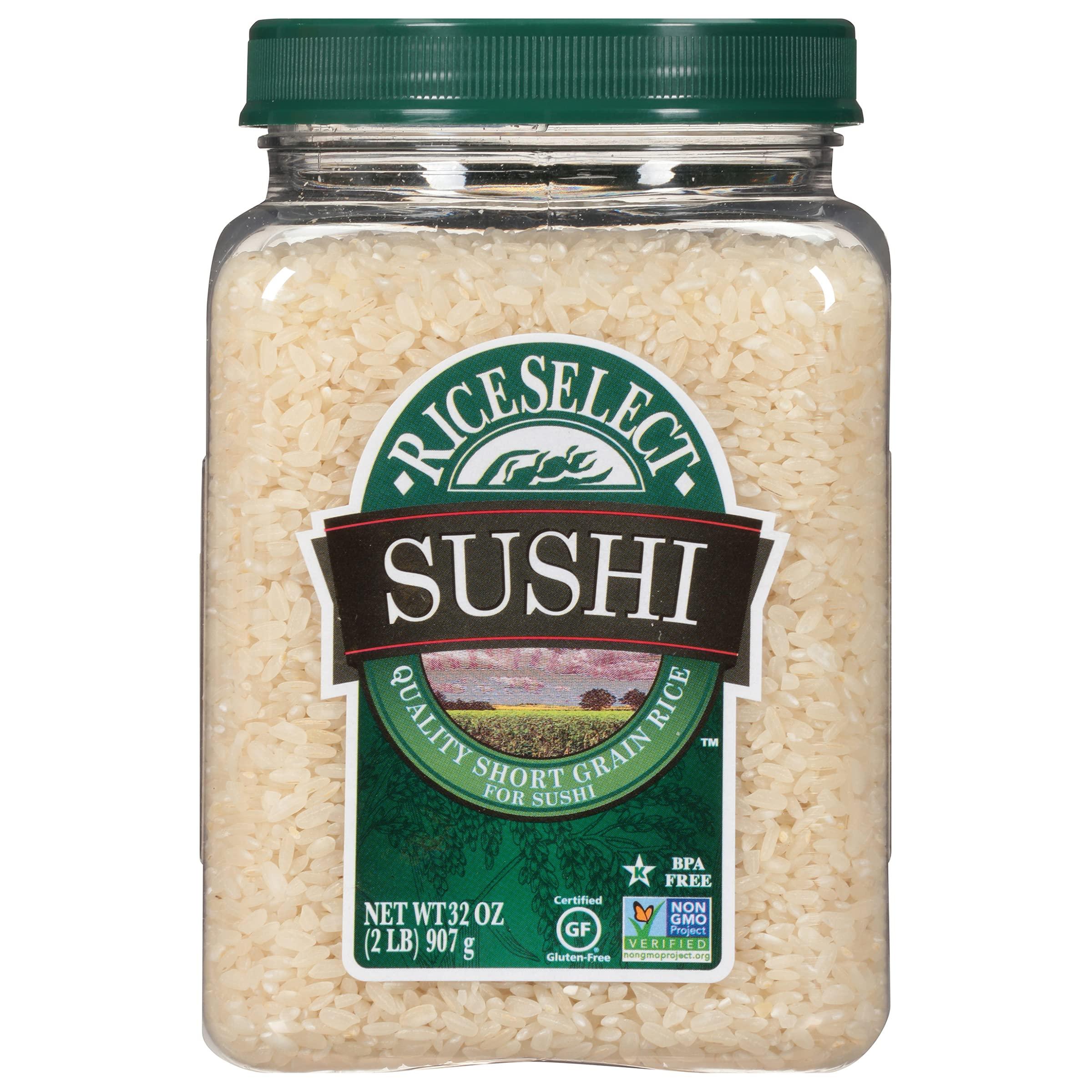 RiceSelect RiceSelect Sushi Rice for Sushi and Japanese Food, Premium Gluten-Free Short-Grain Rice, Non-GMO, 32-Ounce Jar