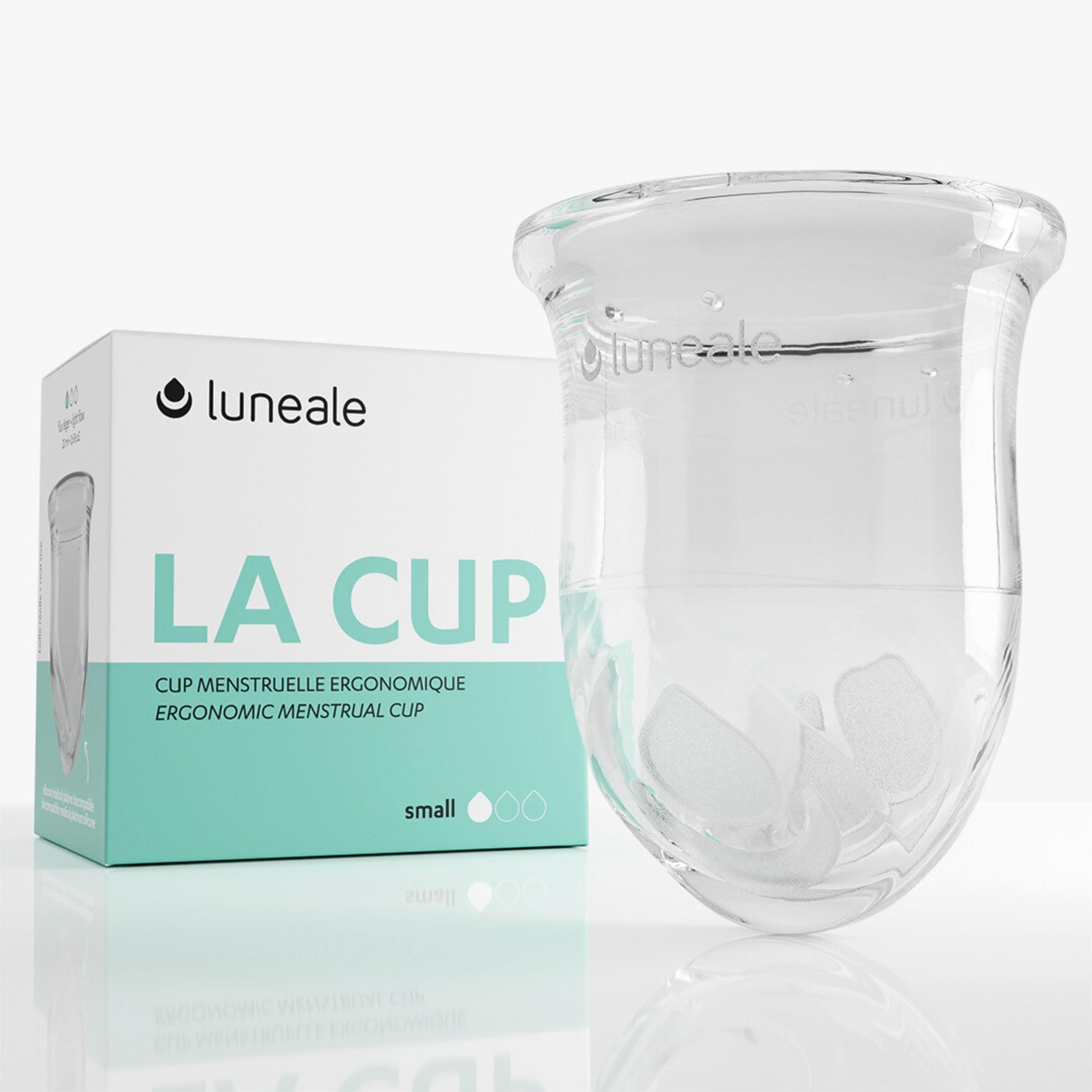 Luneale La Cup Luneale - Reusable Stemless Menstrual Cup - Patented Ergonomic Design Created with Midwives - 100% Platinum Medical-Grade Silicone - Ultra-Comfortable - Size S (Light to Medium Flow)
