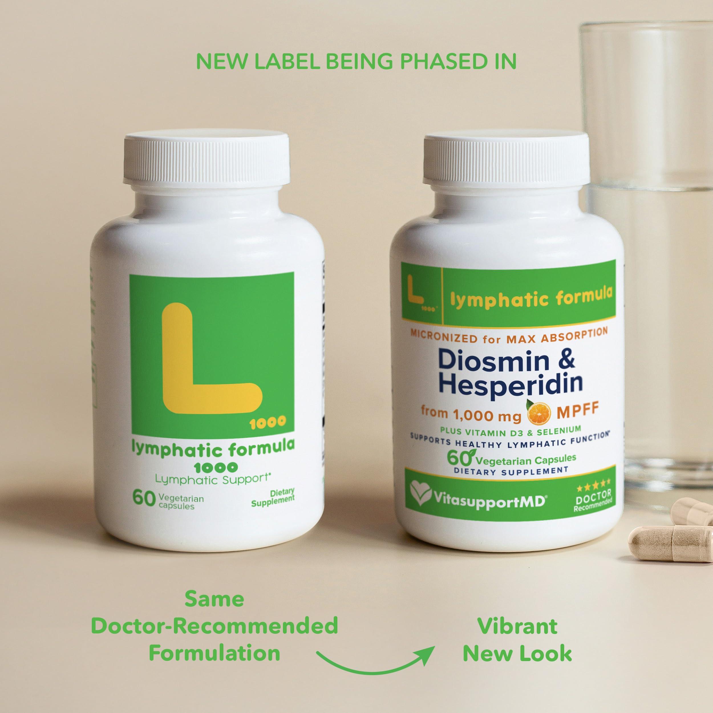 VITASUPPORTMD VITASUPPORTMD Lymphatic Formula, Diosmin Hesperidin 1000 mg, MPFF Lymphatic Support, Lymph System Support, Vitamin D3 and Selenium Supplement, 60 Capsules