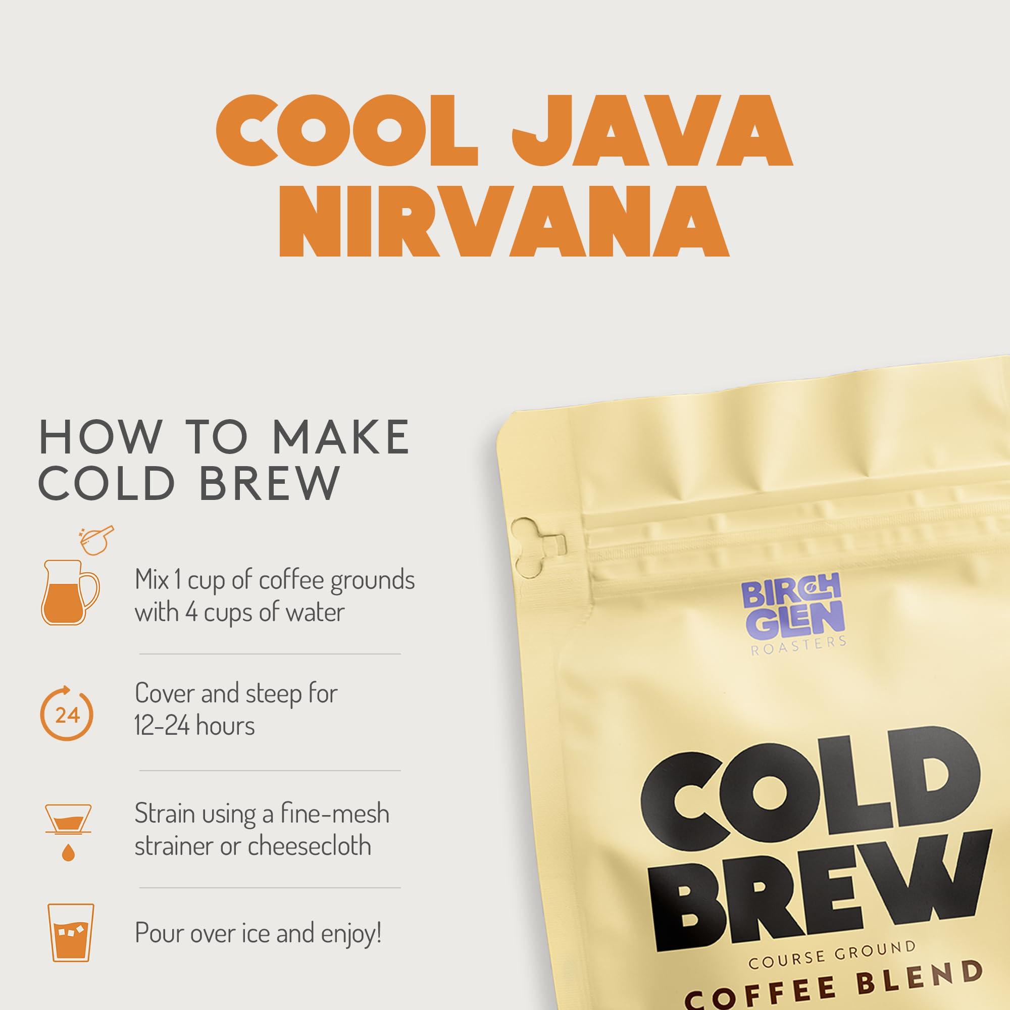 kitchentoolz Birch Glen Roasters Cold Brew Coffee | Flavored Coarse Ground Coffee | Medium Roast | Artisanal Roasting | 100% Arabica |1 LB Bag | French Toast