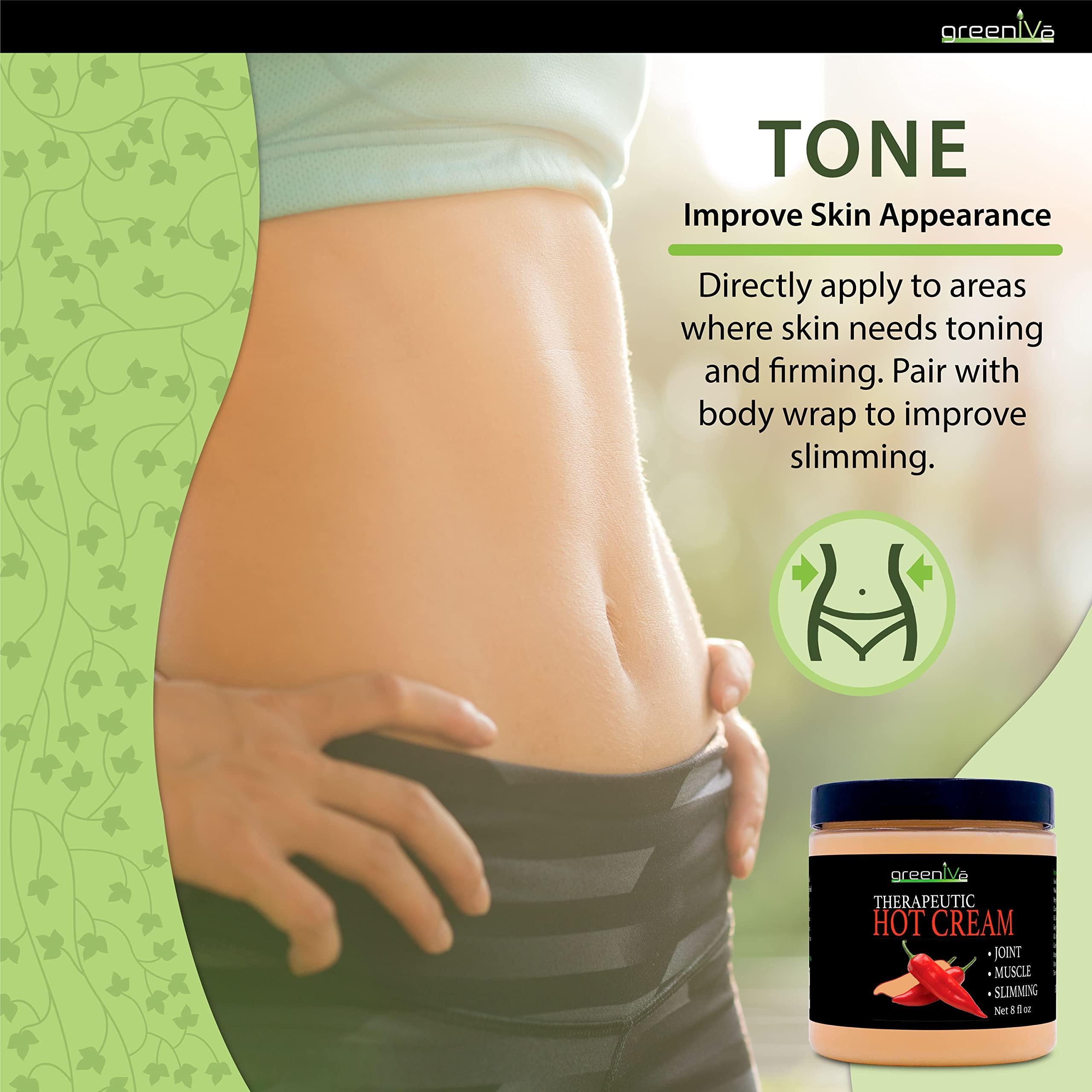 Greenive GreenIVe Hot Cream Massage Lotion for Joints Muscles and Skin Tighting Wraps Hot & Cold Sensation Bulk Jar (16oz Jar)