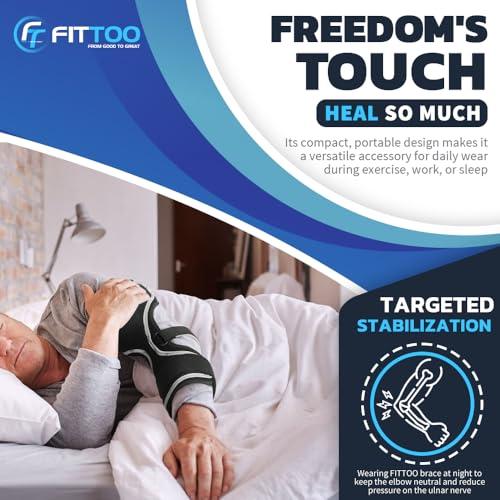 FITTOO FITTOO Elbow Brace for Cubital Tunnel Syndrome, Arm Ulnar Nerve Brace Support for Elbow Discomfort, Tendonitis, Prevent Elbow Excessive Bending, Fit Left & Right Men & Women Arm