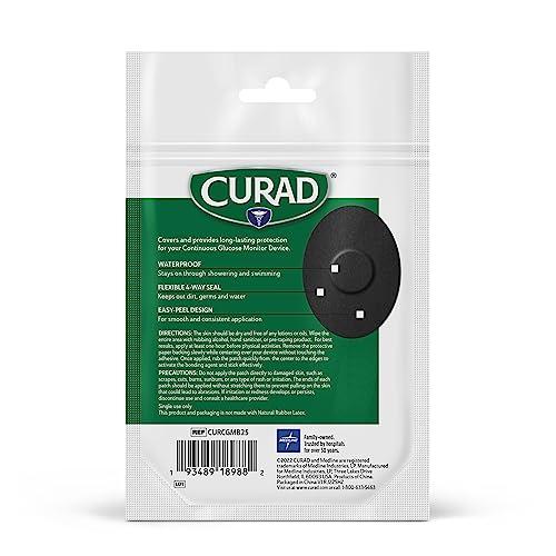Curad Curad Black CGM Patches (25-Count) | 3.13\" x 4.13\" Continuous Glucose Monitor Patches | Versatile CGM Cover | Waterproof & Easy-Peel Continuous Blood Glucose Monitor Patch for Consistent Application