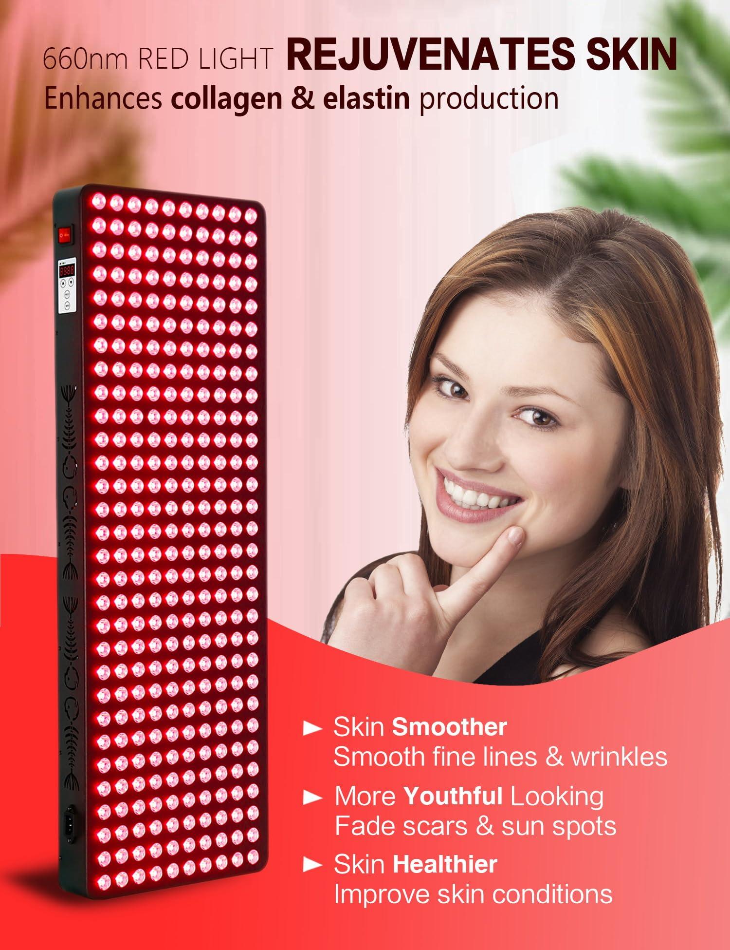 supersred supersred Red Light Therapy Panel Full Body Device, Infrared Light Therapy for Body, 300 LEDs, Dual Chip Clinical Grade LED Red Near Infrared Light Therapy Panel for Body Relaxation & Health