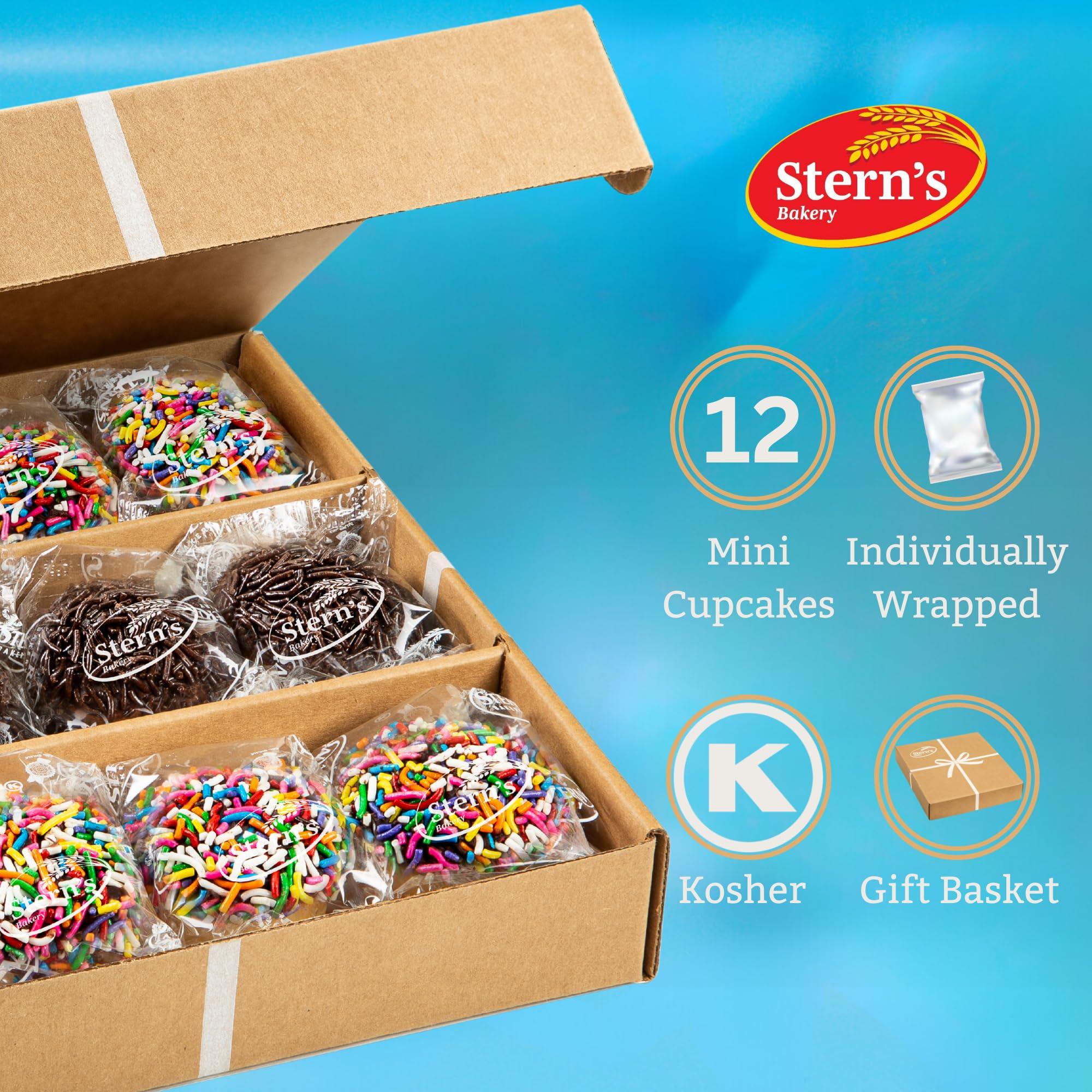 Stern's Bakery Gourmet Cookie Gift Box | 12 Individually Wrapped Sprinkle Cupcakes | Valentine Cookie Basket | Christmas, New Years & Birthdays | Men, Women & Kids | Sterns Bakery (Sprinkle Cupcake Gift Pack)