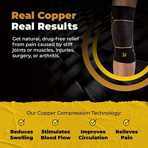 CopperJoint CopperJoint Knee Compression Sleeve PRO for Men & Women - Knee Brace For weightlifting, Sports Injury & Knee Support - Helps Blood Flow, Pain Relief & Management - Copper Infused Nylon (Small)