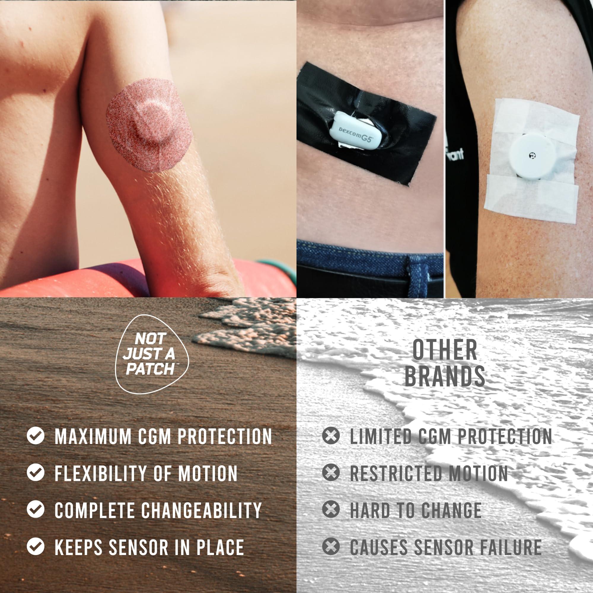 NOT JUST A PATCH Not Just A Patch Air Dexcom G7 Adhesive Patches (20 Pack) - Strong and Light Stelo CGM & Dexcom G7 Over Patches with Ultra-Hold 14 Day Adhesion, Durable Sensor Covers - Brown